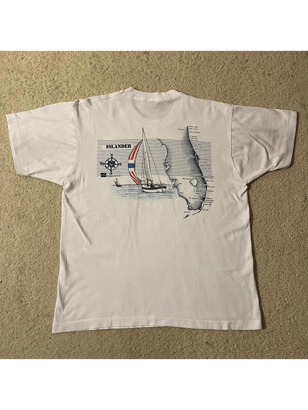 VTG 80s Jacksonville Travel Single Stitch White Graphic Tee